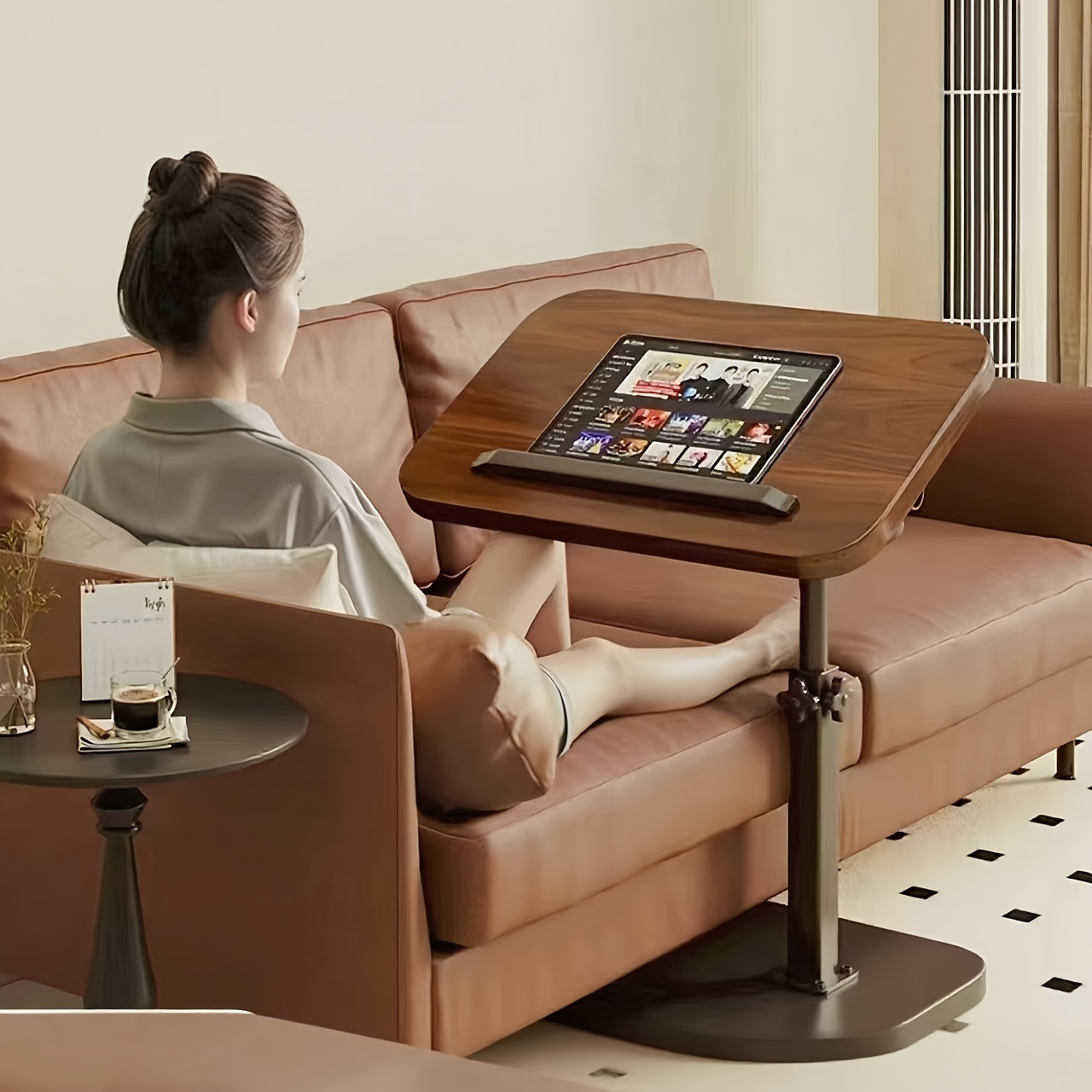 Office Furniture Brands - Escritorio Giratorio para Portátil de Nogal