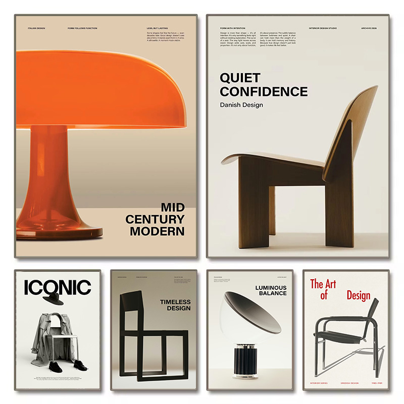 Office Stool - Póster de Muebles Minimalistas Bauhaus Icónicos