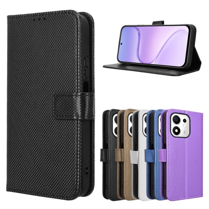 Bookshelf - Funda tipo billetera de cuero liso