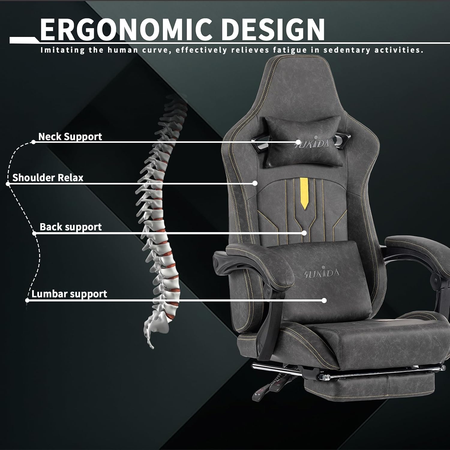 Silla de juego con reposapiés, - Office Chair Cushion reseña y precio