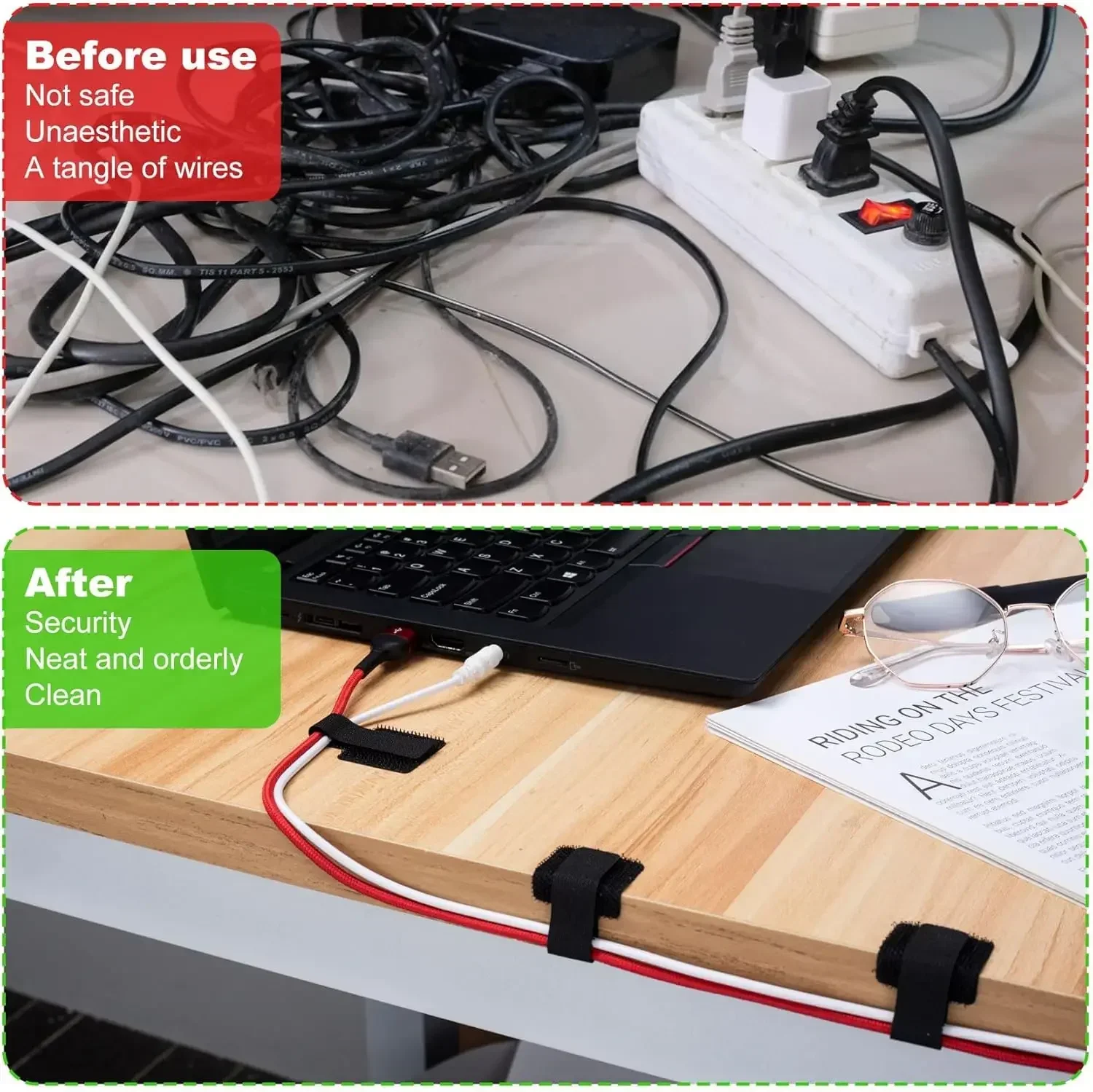 Nuevas bridas de cable reutili - Desk Organizer reseña y precio