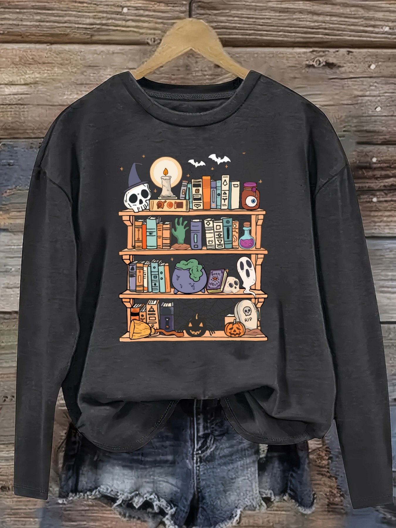 Camiseta Casual de Manga Larga - Bookshelf reseña y precio