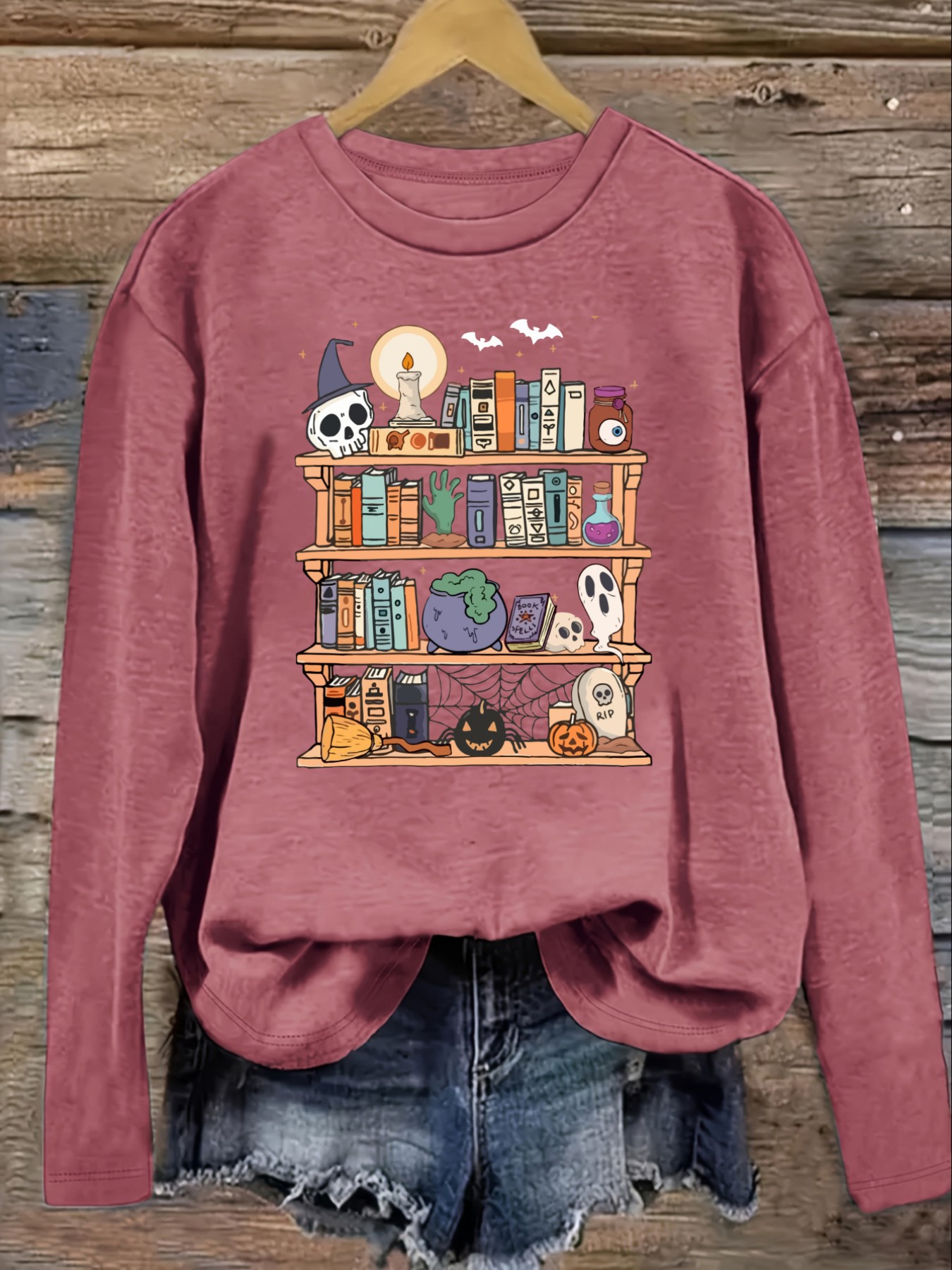 Camiseta Casual de Manga Larga - Bookshelf reseña y precio